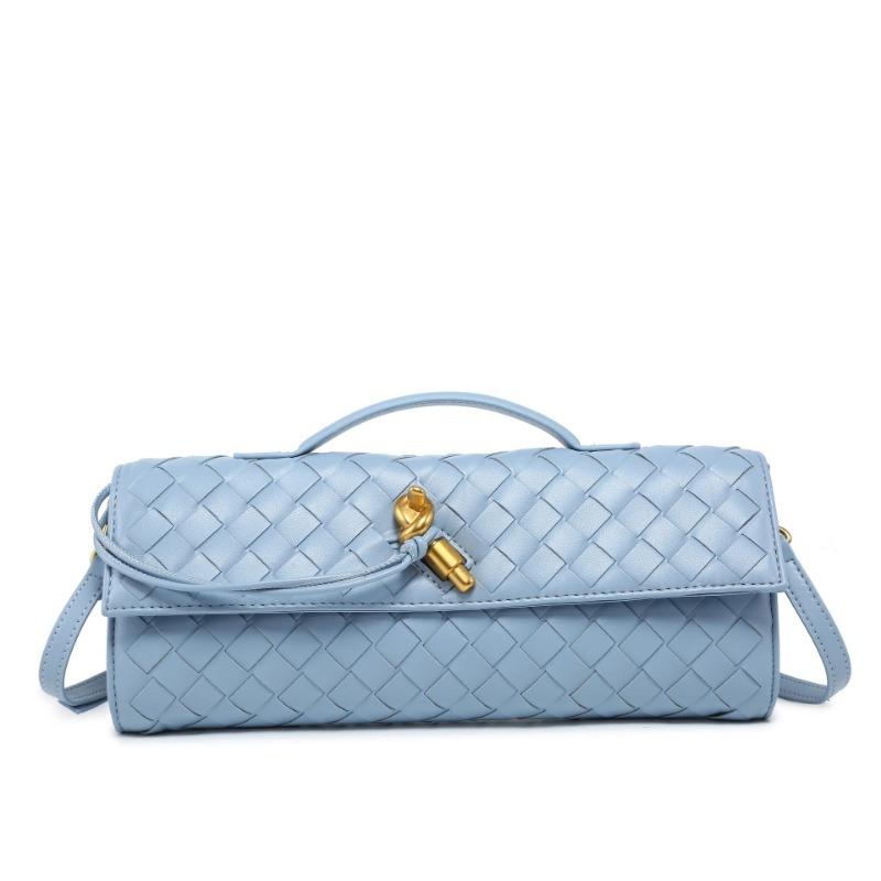 Handwoven Bag Soft Leather Lock Dinner Bag Medieval Baguette Bag Long Fashion