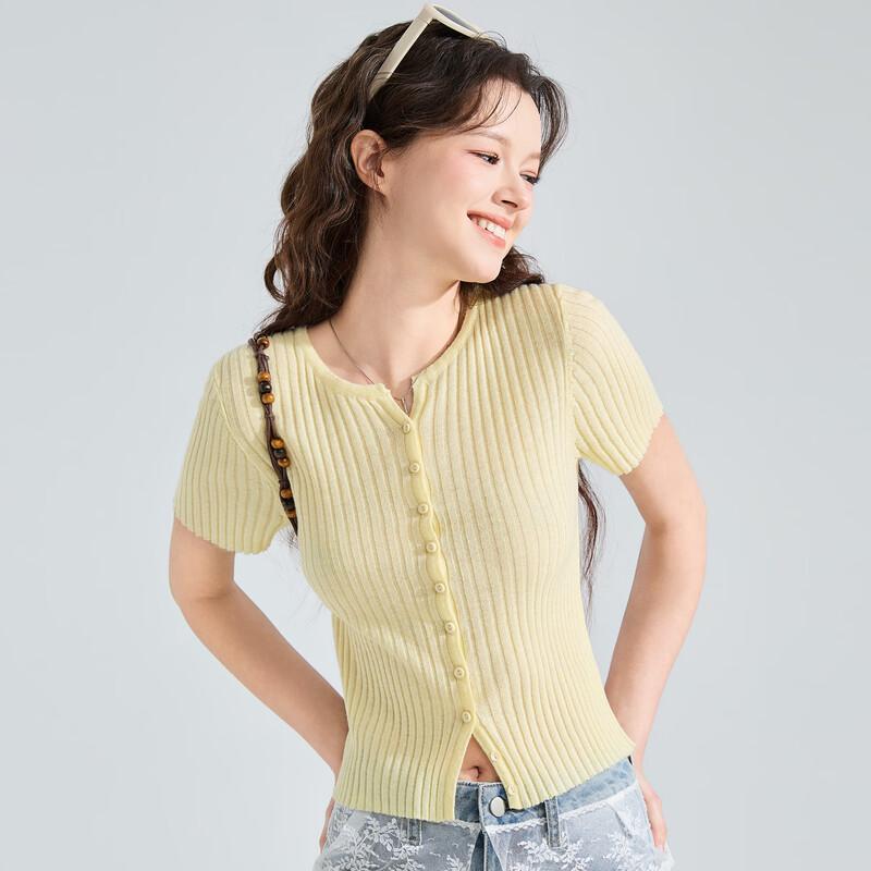 TonLion Women's Short Sleeve Knit Cardigan