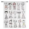 Cartoon Cat Kitty Drapes for Living Room Bedroom Kitchen Decoration Contemporary Kawaii Animal Pet Chiffon Sheer Curtain