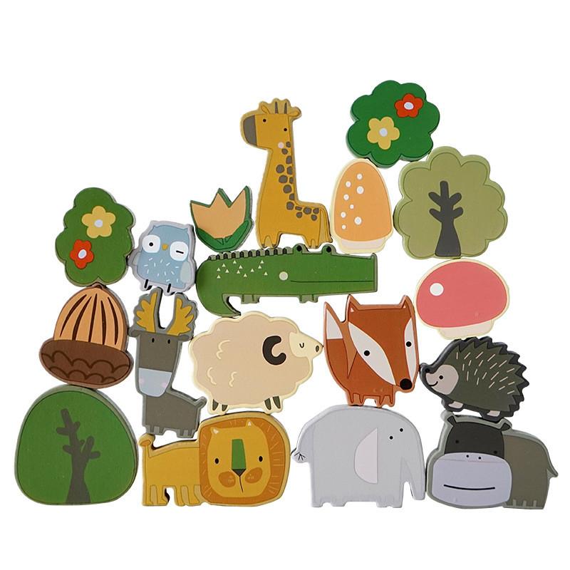Wooden Animal Stacking Blocks Educational Toy For Kids Learning And Parentchild Play
