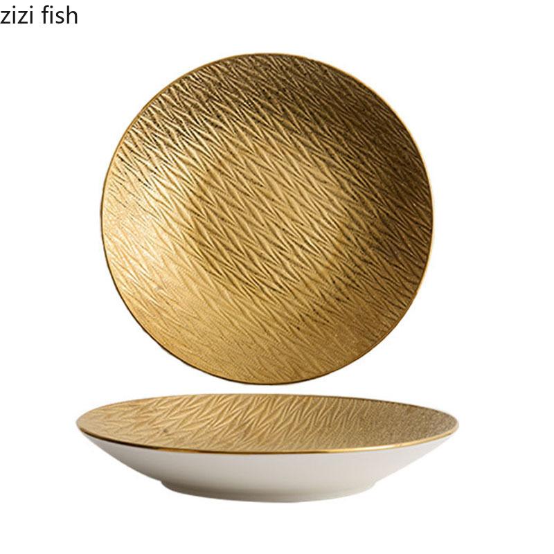 Creative Ceramic Deep Plate Restaurant Soup Plate Salad Plate Dessert Plates Snack Plates Service Plates Hotel Tableware
