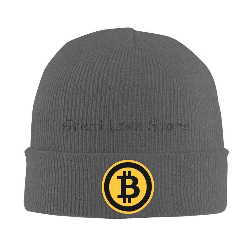Bitcoin BTC Crypto Currency Knitted Bonnet Caps Winter Cozy Stretch Thick Outdoor Knit Cap Warm Skullies Beanies Cap