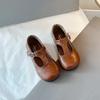 Mädchen Prinzessin Schuhe Schwarz Runde Zehen Neue Mode Kinder Performance Schuhe Pu Leder Rutschfest Kinder Flache Schuhe Klettverschluss