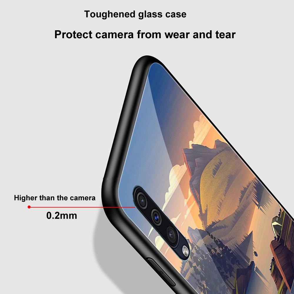 Luxury Phone Case For Samsung Galaxy A71 A72 A70 A73 A53 A13 5g A03 A22 A21s A03 Core A42 A52 Anime Scenery Glass Cover Capas