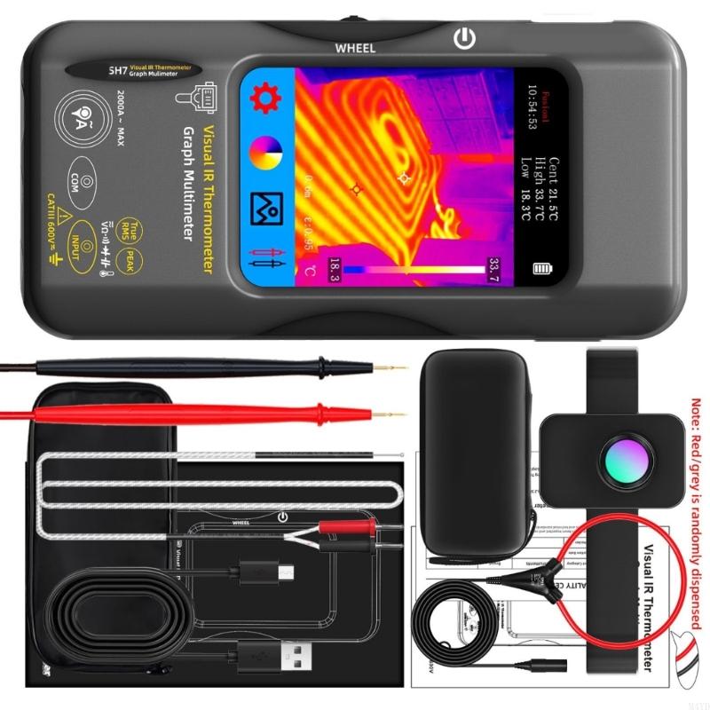 Thermal Imaging Multimeter Thermal Analysis Meter for HVAC Systems and Electrical Circuit Temperature Monitoring M4YD