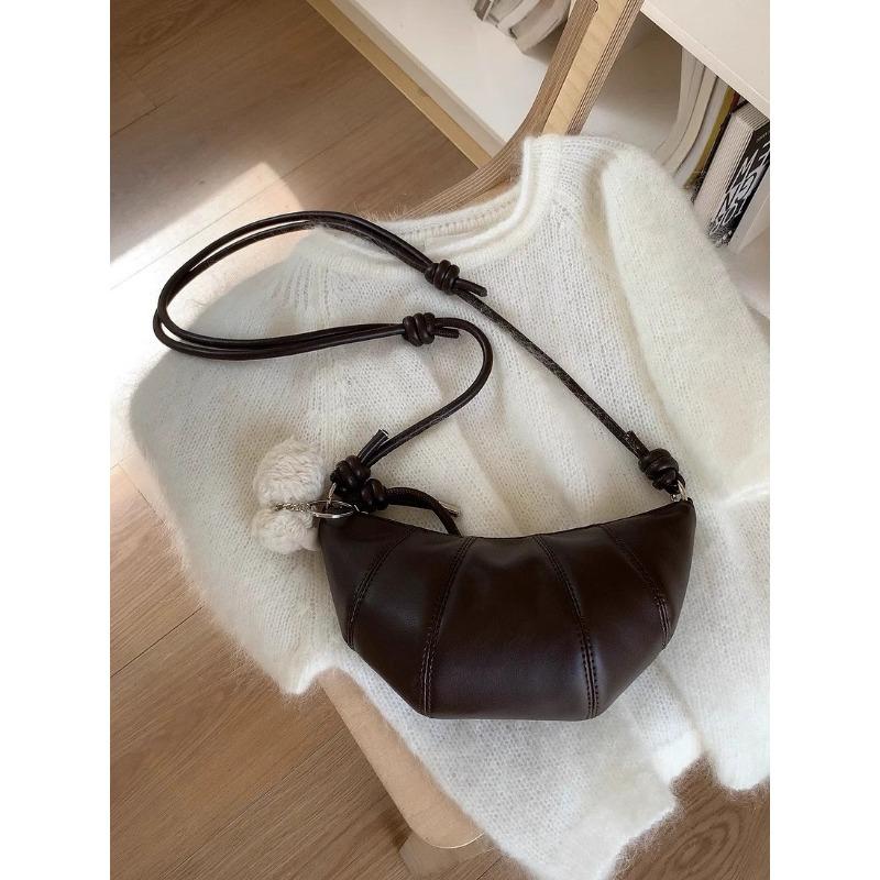 

Popular super hot yellow horn bag women s new light luxury niche high-end single shoulder crossbody dumpling bag