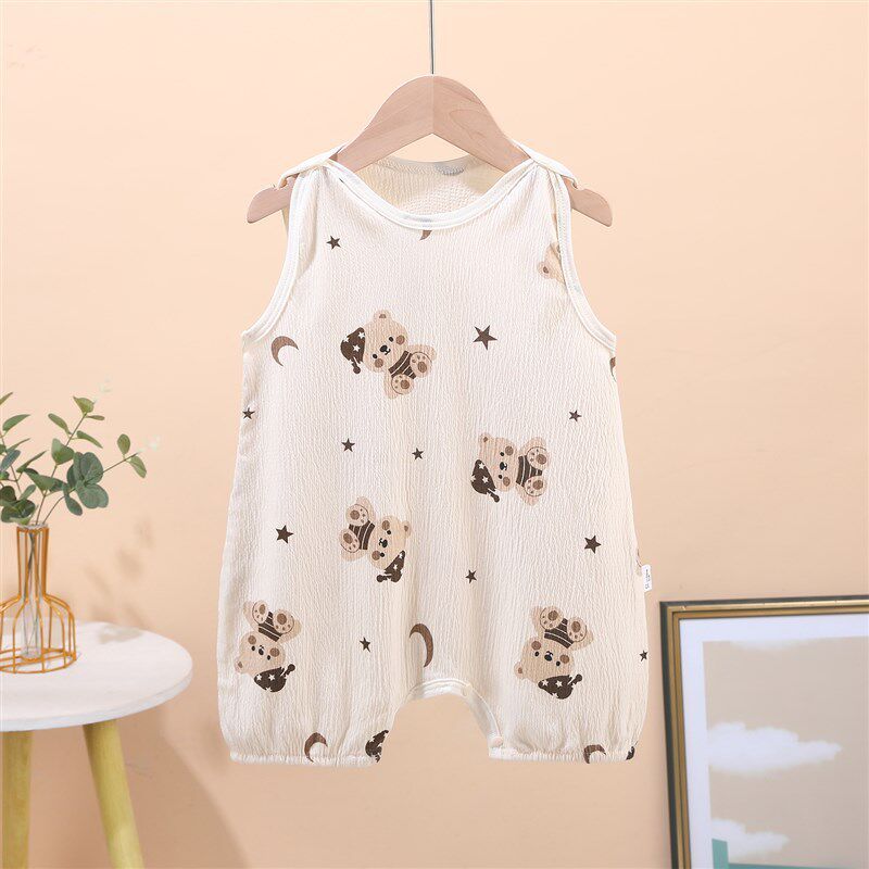 Baby Vest Romper Summer Thin Pajamas Seamless Korean Style Summer Clothes Baby Y One-Piece Crawling Suit Super Cute