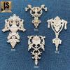 European Style Solid Wood Carved Door Cabinet Applique Flower Decoration