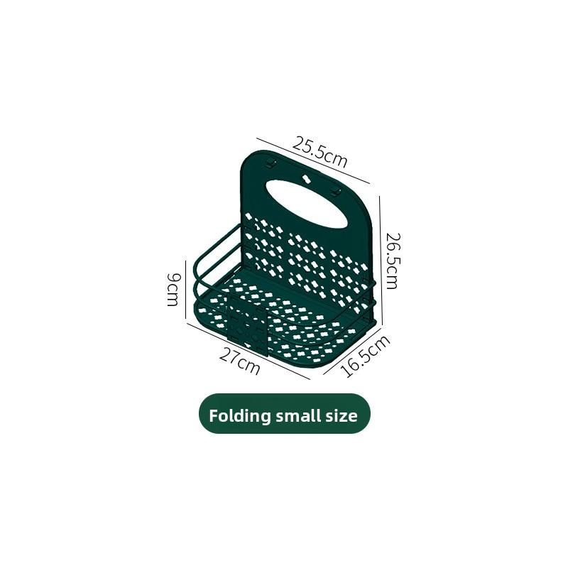 

Wall-mounted Dirty Clothes Basket, Household Folding Laundry Basket, Large Storage Basket, Plastic Dirty Clothes Basket, Balcony Storage Bucket Dark Green (Small)