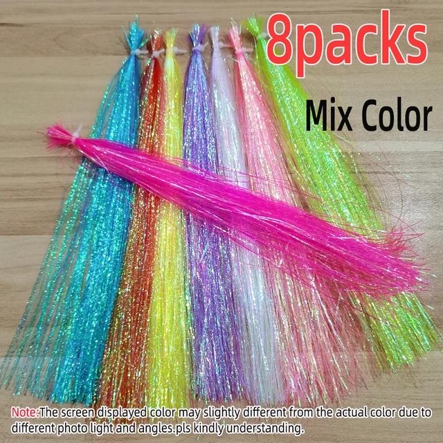 

4 упаковки Pearl Flash Tinsel Mylar Flashabou Tinsel Nymphs Streamer Saltwater Fishing Fly Tiing Material Риболовні аксесуари