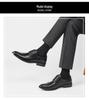 New Men's English Style Hidden Heel Derby Brogue Leather Shoes - Pointed Toe Lace-Up Design for Formal and Casual Wear