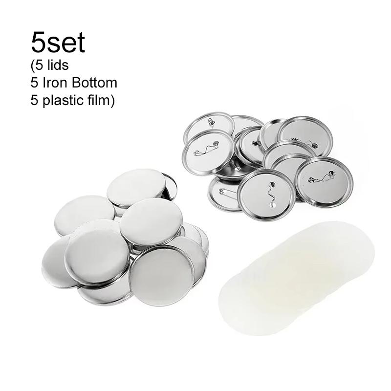 5~20set Blank Badge Pin Button Maker Making Parts Supplies 37mm DIY Button Making Consumables Iron Top Bottom Plastic Film TMZ