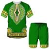 Summer 3D African Print Casual Men Shorts Suits Couple Outfits Vintage Style Hip Hop T Shirts +Shorts Male/Female Tracksuit Set