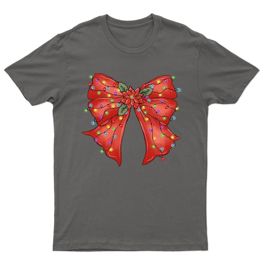 Christmas Bow Festive Holiday TShirt Unisex Gift Retro Seasonal Funny Xmas