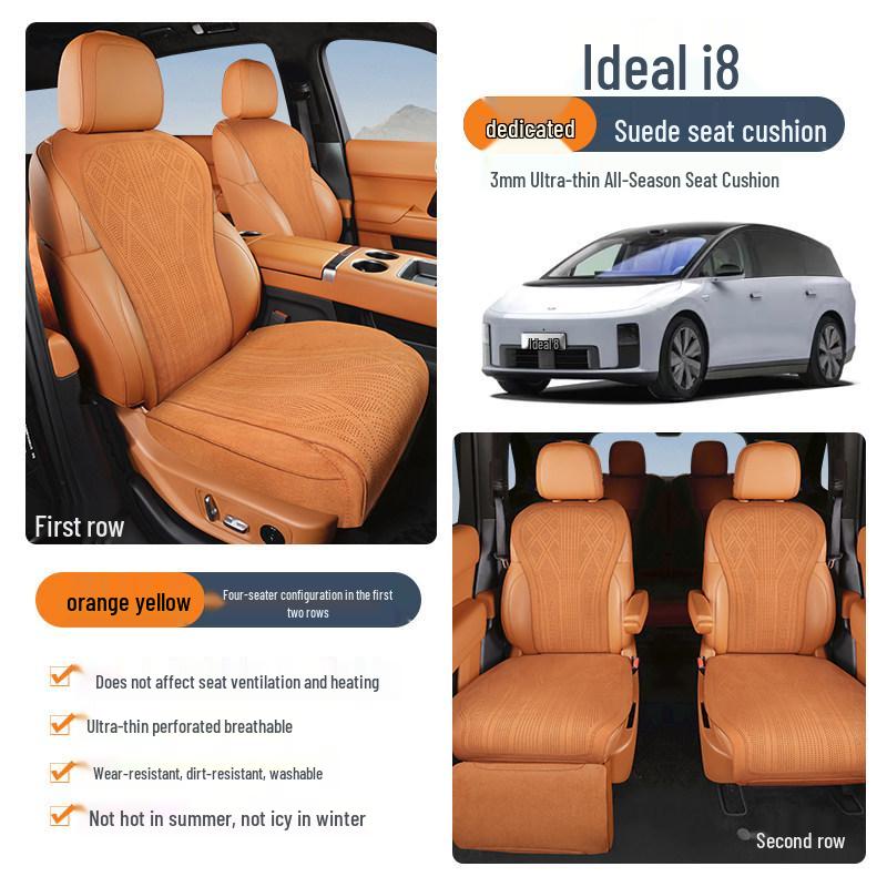 Ideal I8 Car Seat Cushion - All-Season, Universal Fit, Breathable Perforated Suede