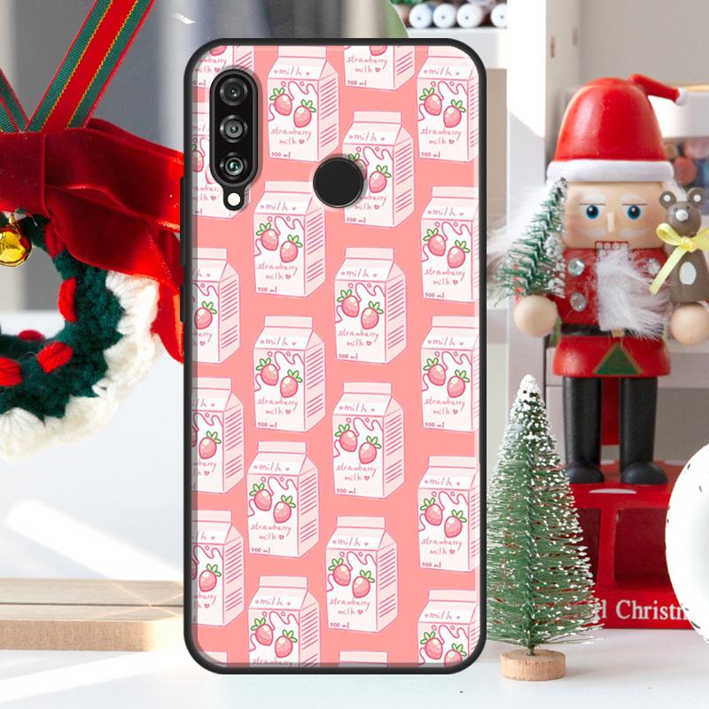 

Kawaii Strawberry Milk For Huawei Nova 7i 8i 11i 12i 12s Y73 Y70 Y90 Y60 Y72 Y61 Y91 9 10 SE P30 Pro P40 Lite Case Huawei P60 Pro