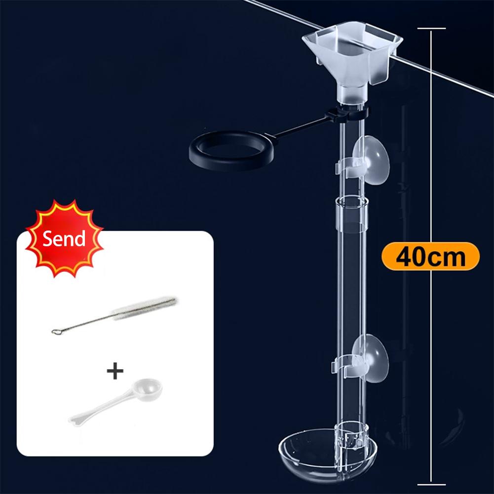 Acrylic Aquarium Fish Feeder Transparent Tube Floating Sinking Feed Suction Cup Feeding Ring Fish Tank Accessory