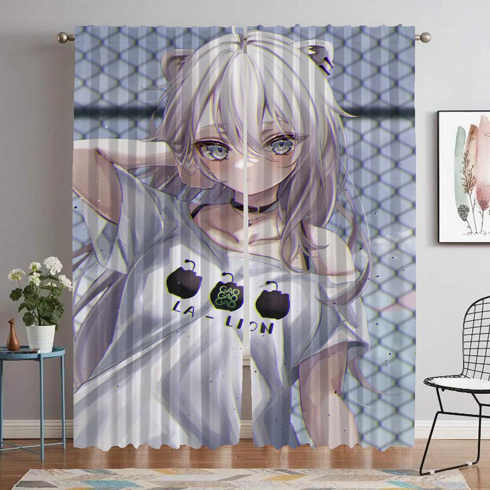 Myggnät för Kamera Hololive Gardiner Barnrum Halloween Dekoration Rullgardiner Avdelare Mörkläggningsgardin Vardagsrum