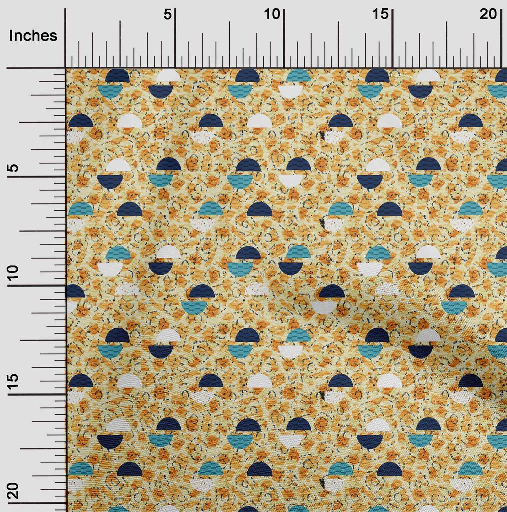 oneOone Cotton Flex Light Grayish Green Fabric Circle Geometric Sewing Craft Projects Fabric Prints By Yard 40 Inch