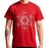 Cotton  Vintage Sacred Geometry Metatron Cube TShirt Unisex Casual Streetwear Mystic Symbol Short Sleeve Tees