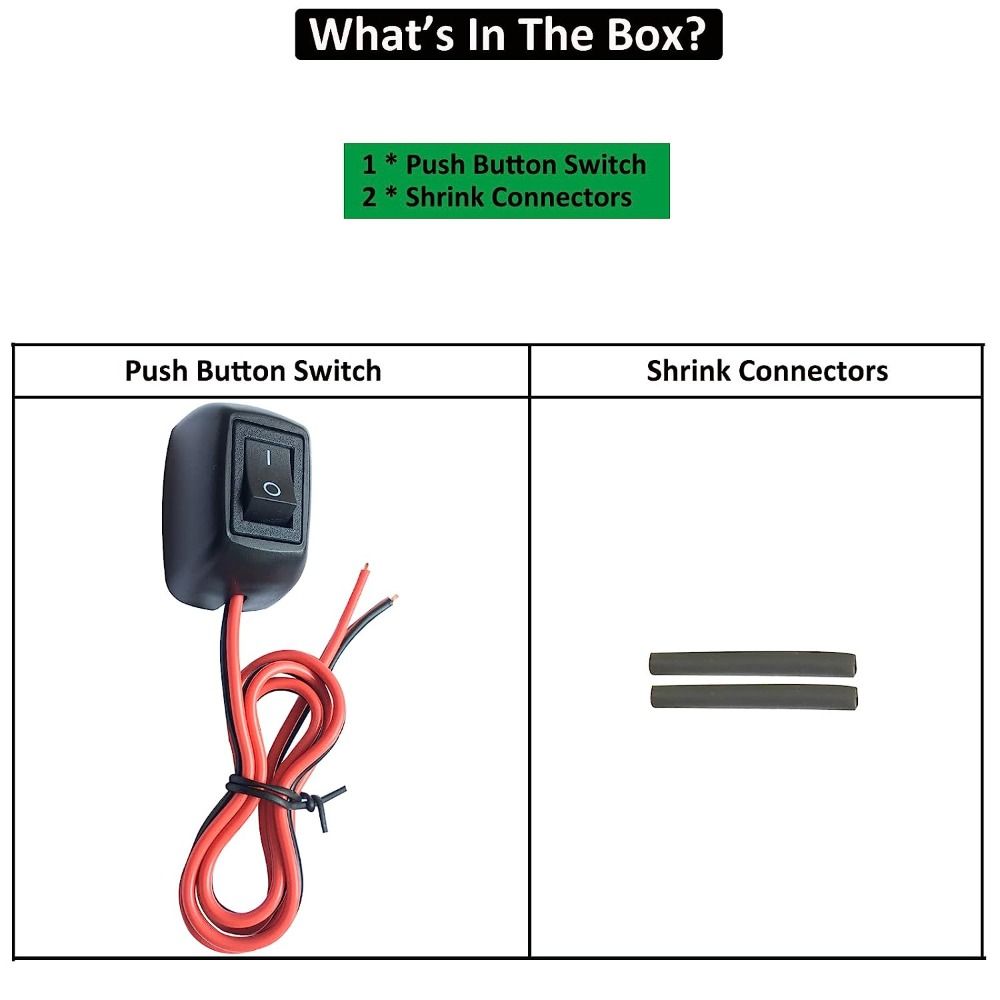 12V 24V ON Off Push Button Switch 0.6M Prewired Rocker Switch  12V/7.5A 24V/3.8A