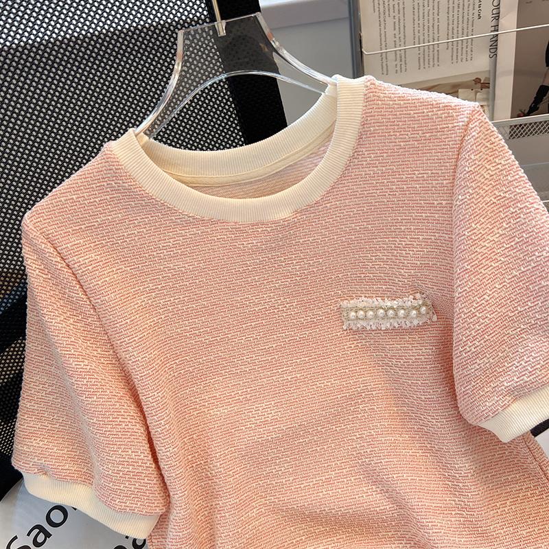 Casual Knitted T-shirt Tops Skinny Summer Women T-shirts Outwear Solid Women's O-neck Short Sleeve Bottoming Tees for Female