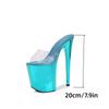 20CM  Nightclub Women's Shoes Waterproof Table Roman Fish Mouth Lady Super High Heel Slippers 20cm  LFD-8820-Q4