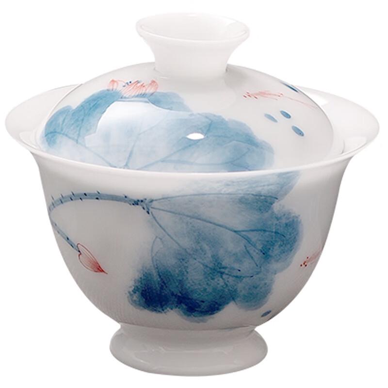 Yi Lu Tang Hand-Painted Ice-Jade White Porcelain Gongfu Tea Cups