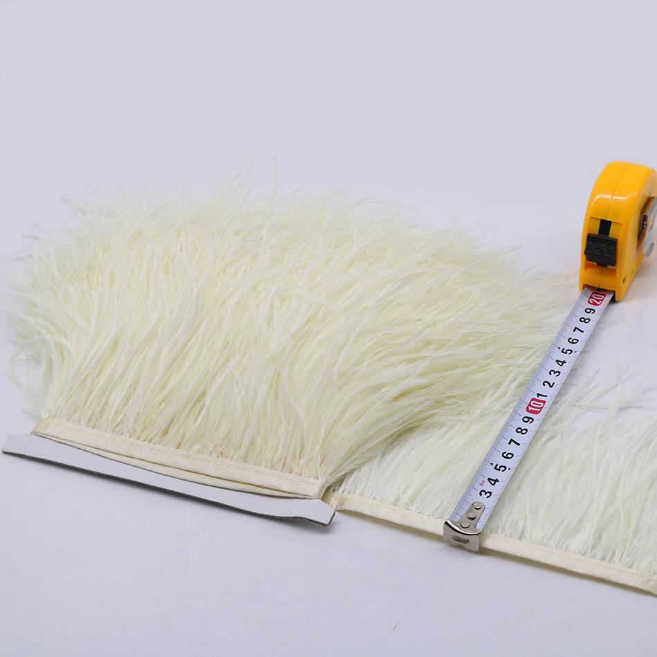 Feder1Meter Bunte Natürliche Straußenfedern Fransenbesatz 8-10CM 10-15CM Band Feder für Haare Kleidung Hochzeitsdekoration Nähbesatz