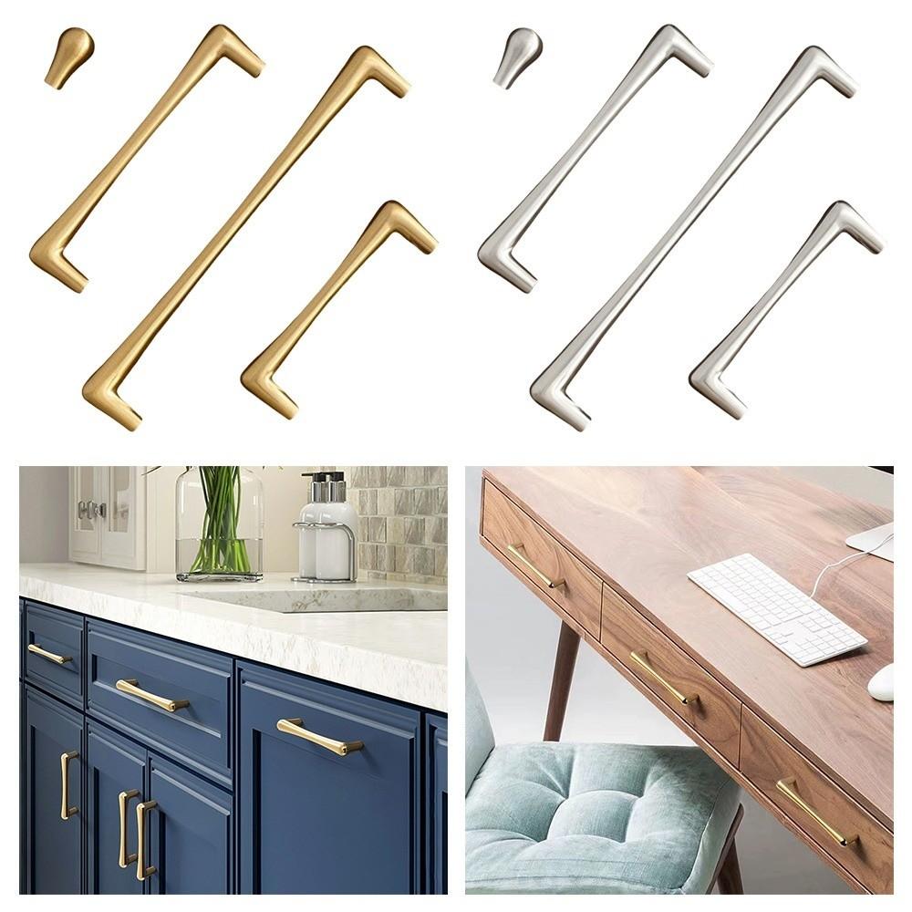 High Quality Gold/Silver Cabinet Pull Alloy Smooth Drawer Knob Solid Durable Furniture Handles for Cabinet Wardrobe Drawer