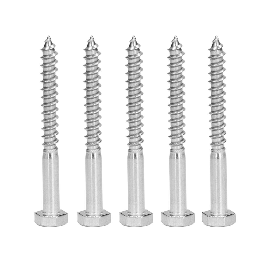 304 Stainless Steel Half Thread Bolt Wood Hex Lag Screws Self Tapping Wood Coach Screw