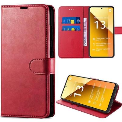 Case for Xiaomi Redmi Note 13 5G - E.F.Connection - Red - Shockproof Protection - Card Pocket - Kickstand