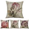 Premium Retro Flower Linen Pillow Case For Stylish Sofa Home Decor 18 Inches