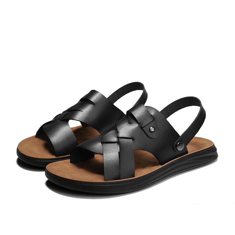 Men's Sandals Summer New Outdoor Breathable Soft-soled Beach Shoes British Trend Large Size Cool Slippers Men