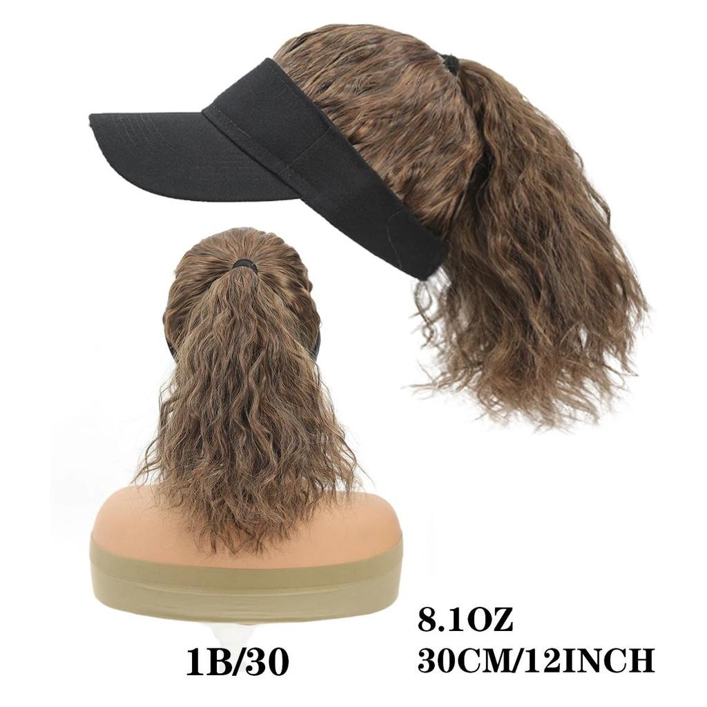 Verstellbare Baseballmütze für Damen, Perücke mit lockigem Pferdeschwanz, sportlich-stylische Synthetikkappe für alle Haarverlängerungen