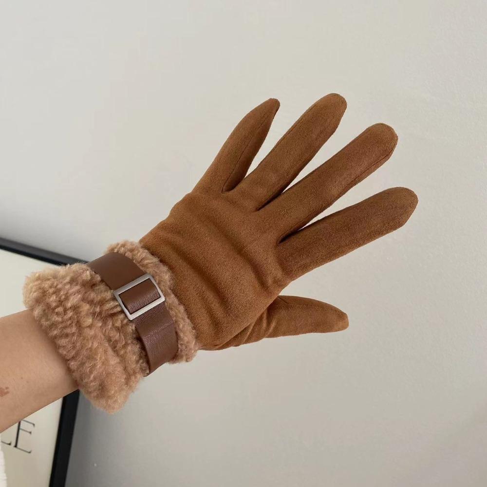 Full Finger Women's Winter Gloves Windproof Cycling Mittens Elegant Women Fleece Gloves  Mom