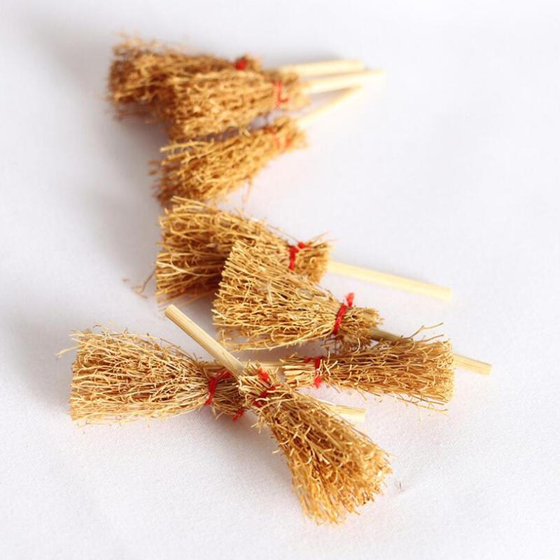 Garden Tools Dollhouse Mini Broom Mop Bucket Diy Scenery Accessories 1/12 Scale