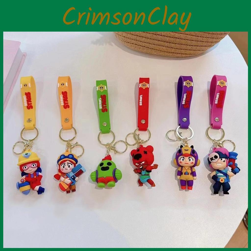 Roztomilá kreslená silikonová klíčenka na klíče od auta Brawl Stars Nita Jessie Bea Spikey Paddy