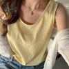 Women Vest O-Neck Sleeveless Loose Fit Tank Tops Solid Color Casual Camisole Summer Versatile Daily Tops