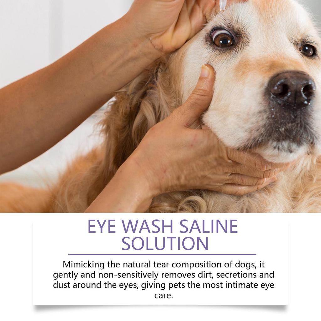 Yegbong Canine Saline Eye Cleaner for Dogs Tear Stain Cleaning & Soothing for Both Eyes External Use