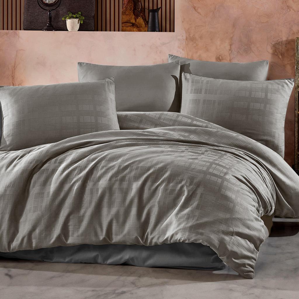 Cotton bedding 160x200 Marsela Premium satin - gray satin