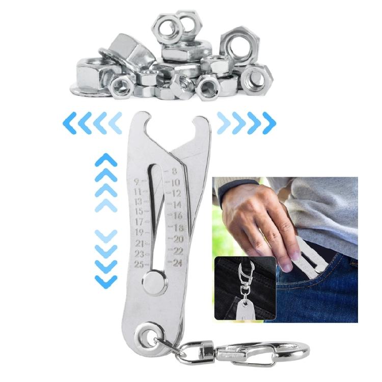 Portable Precise Thread Size Checker Keychain Precise Bolt Size Finders Keychain Thread Size Bolt Size Finders Keychain