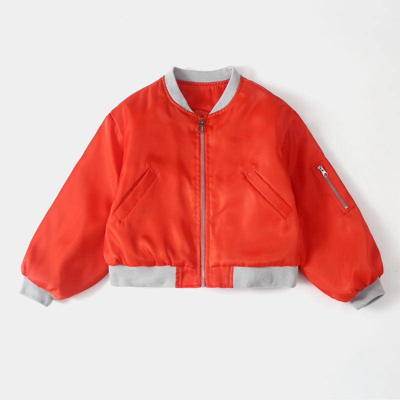 

2025 Trendy Kids Cotton Baseball Jacket - Spring & Autumn Stand-Up Collar for Boys & Girls 140cm красный