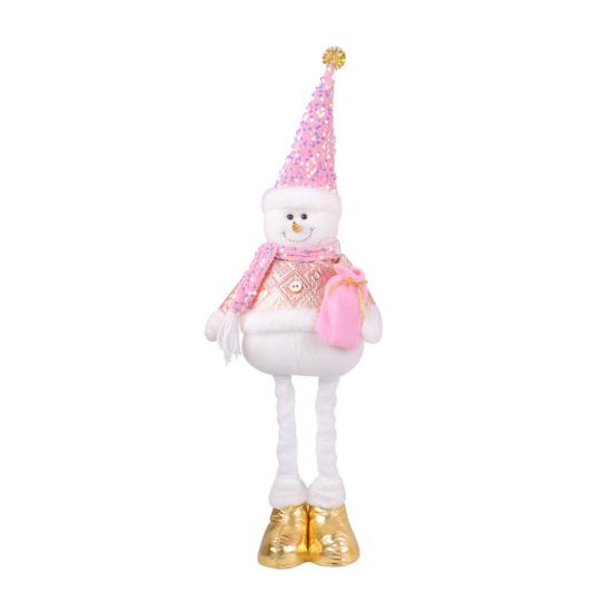 Christmas Gnome Plush Doll Retractable Legs Santa Claus Snowman Elk Ornament Adjustable Standing Figurine Decoration
