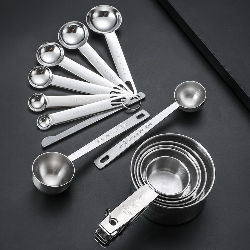 Stainless Steel Measuring Cups and Spoons Set for Baking and Cooking