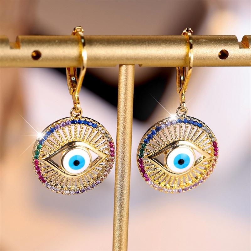 Wish Devil s Eye Round Ear Buckle Simple Personality Niche Elegant Ear Buckle Earrings