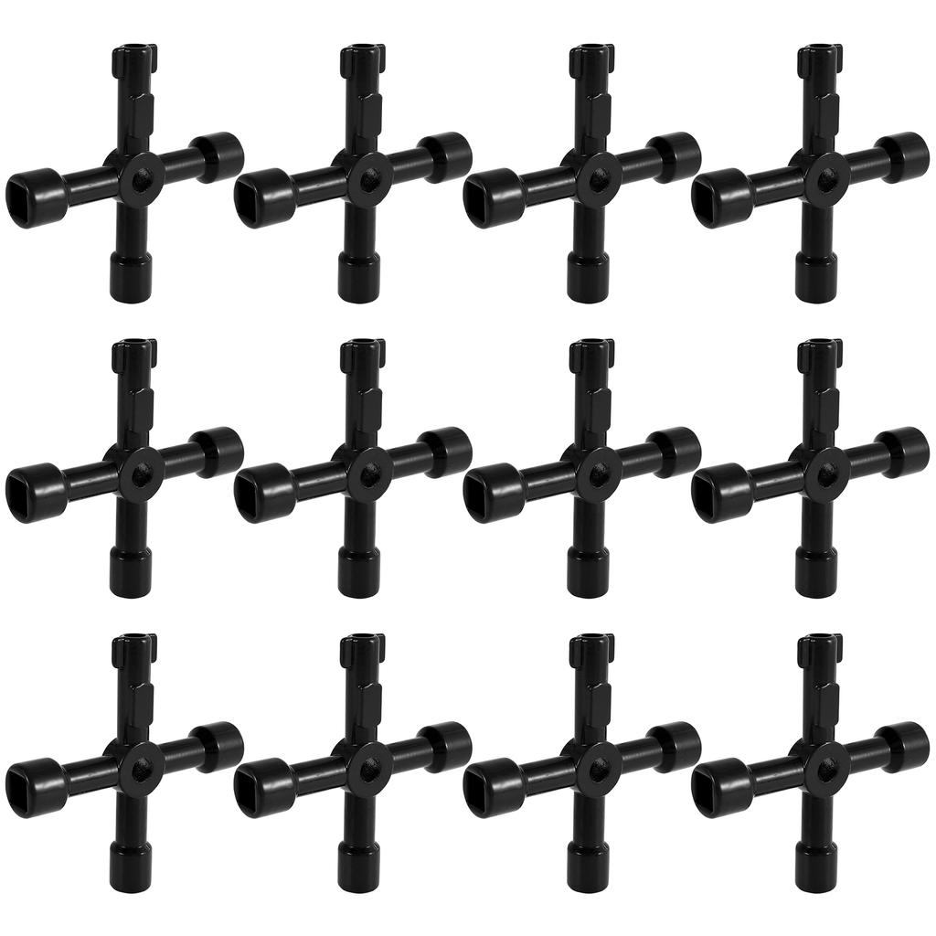 1/4/3/12 Stück Multifunktions-Kreuzschalter Vierkant-Schlüssel Schraubenschlüssel Zinklegierung Universal-Kreuzschlüssel Dreieck für Gas Zug Entlüften Heizkörper