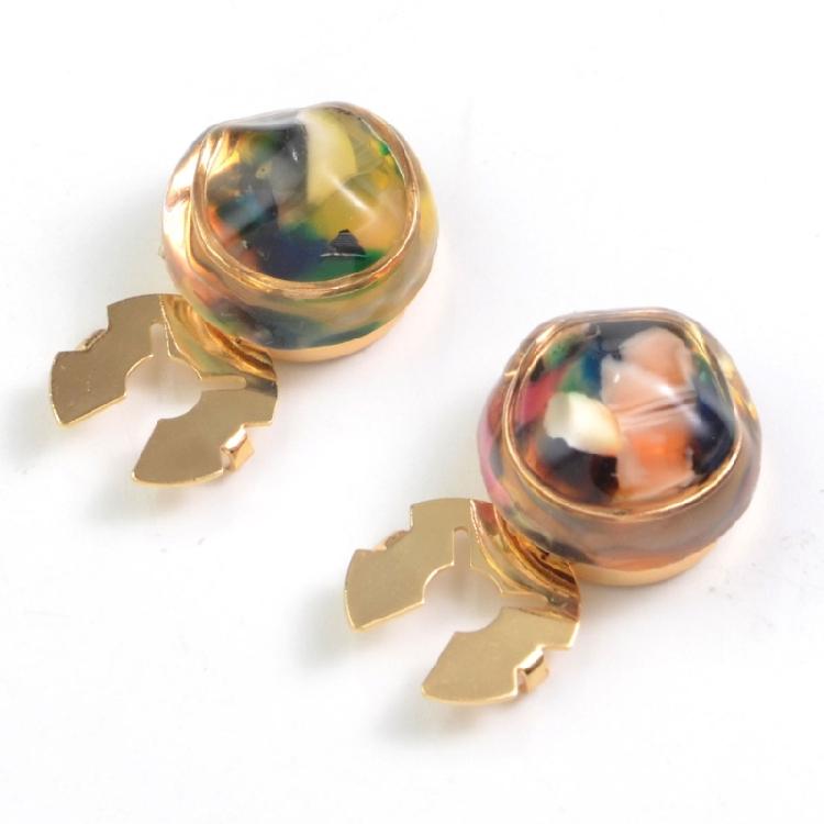 Decorative Shirt Button Covers Resin and Alloy Marbled Cufflinks Clip For Men Women Shirt Dress Jackets Embellishments