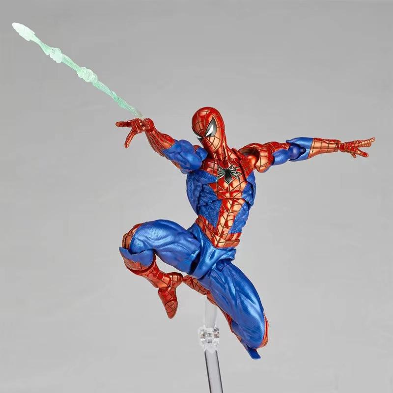 16cm Anime Spider-man Revoltech Amazing Yamaguchi Peter Parker Dolls Action Figures Model Spiderman Toys Christmas Gift 2.0 Poseable Articulated Scale