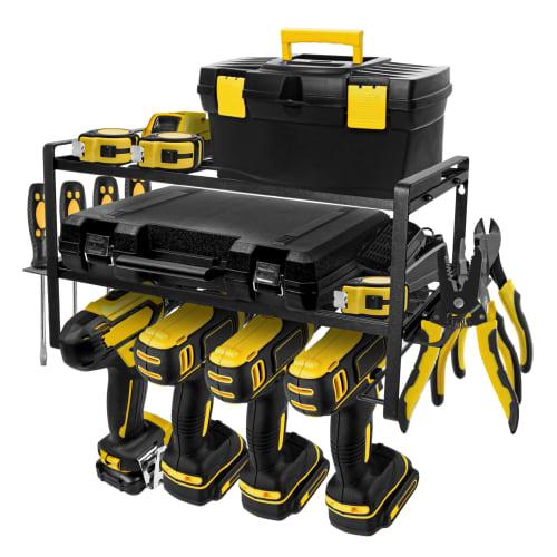 Multifunctional Tool Cabinet, Electric Drill Storage Rack, 3-Tier Iron Wall-Mounted Tool Storage for Power Tools and Drills, Tool Shelf, Tool Storage